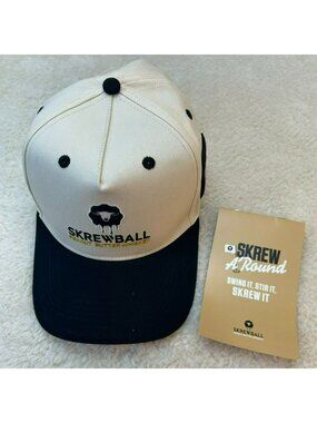 Skrewball Unisex Adjustable Tan & Black Baseball Cap Cotton Birdie Juice New